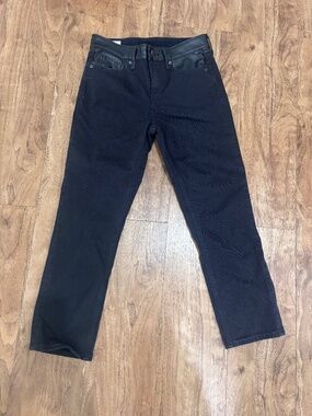 Gap Vintage Slim Mid Rise Faux Leather Pants Black Size 28 NWOT